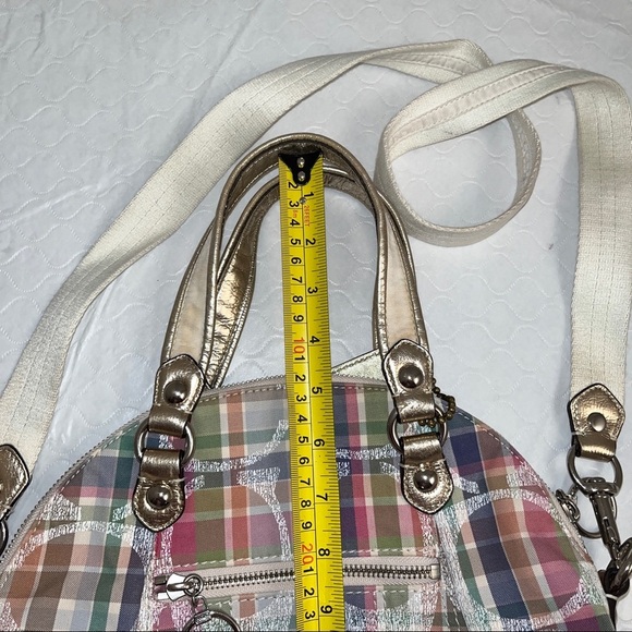 Coach Poppy Daisy pink multicolor madras signature C logo crossbody - Picture 12 of 14